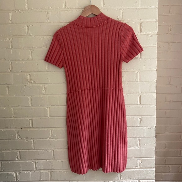 Free People Coral Ribbed ButtonFront Sweater Dress - Picture 2 of 7